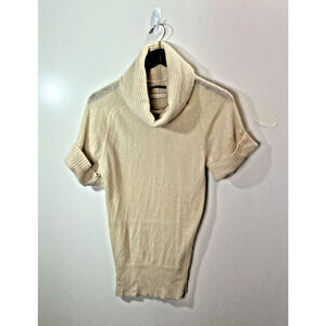 Velvet Womens Cashmere Turtleneck Sweater Sz S/M Cream Minimalist Luxurious Soft